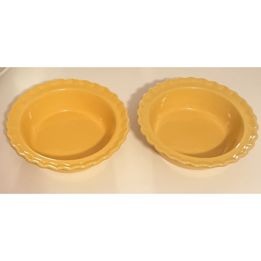 Set Of 2 CHANTAL 5"‎ x 1.5" Mini Pie Dish Stoneware Pie Plate Baking Marigold
